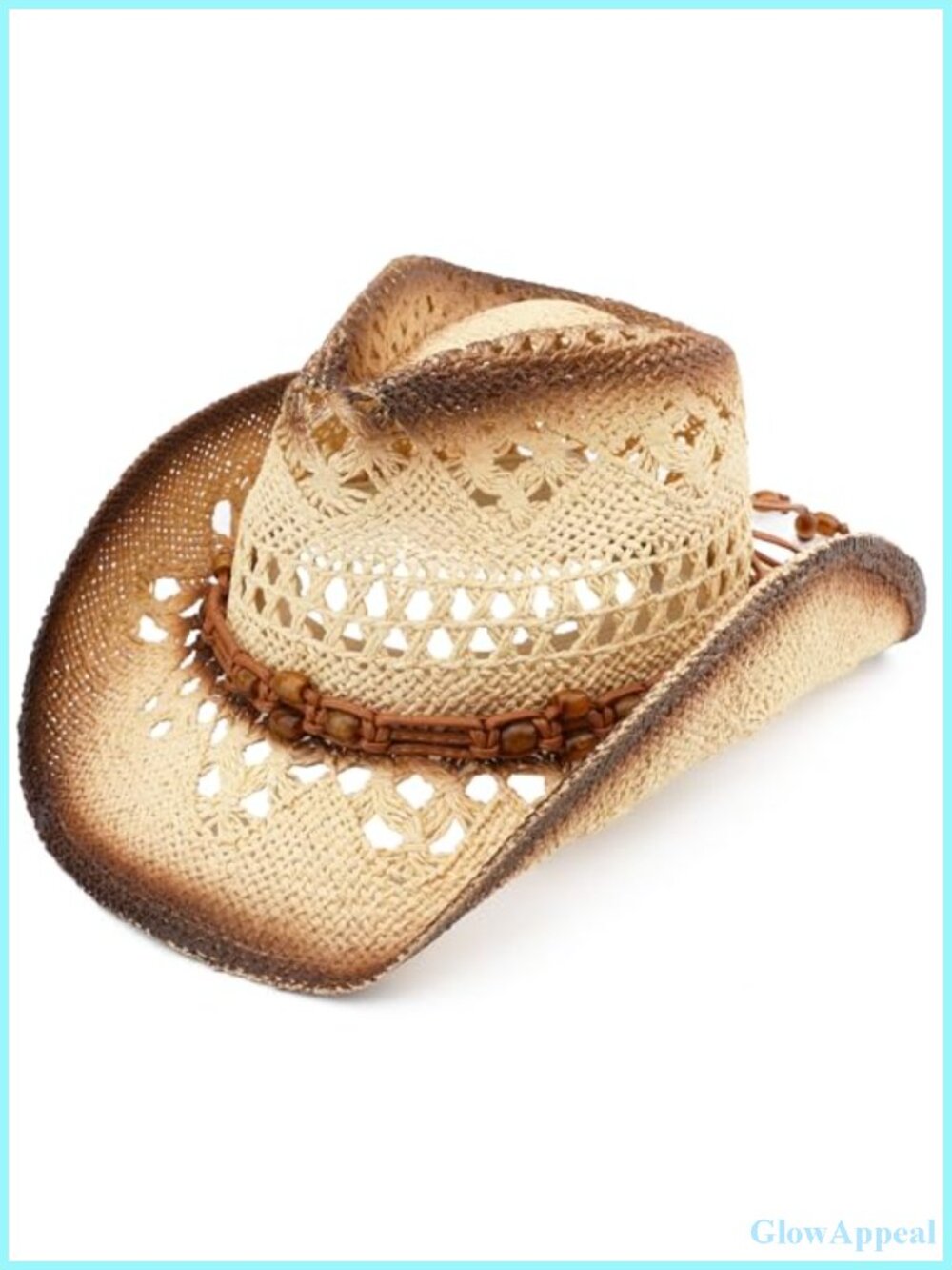 Straw Cowgirl Western Cowboy Hat, Breathable Lightweight, One Size